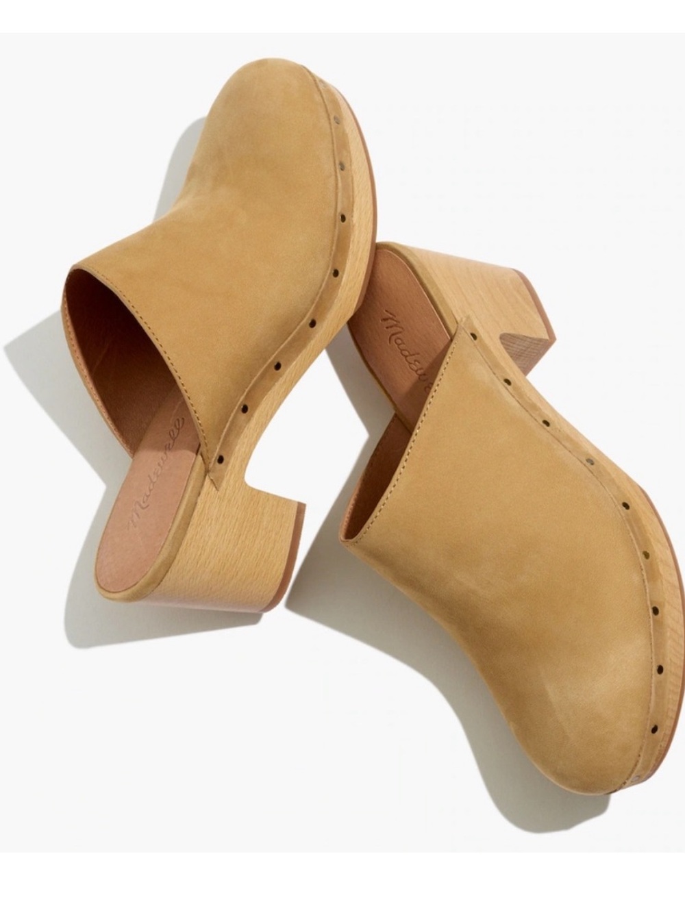 Madewell Ayanna Wooden Clog in Camel Leather. Size 7.5. Retail $128
